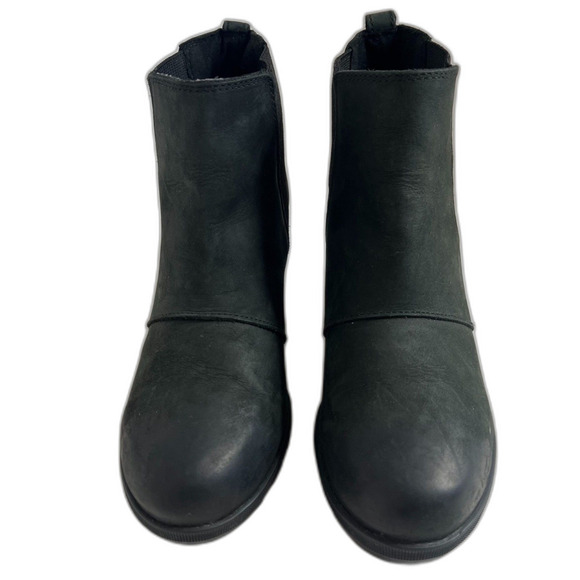 Sorel Women's Joan of Arctic Wedge Bootie Black Leather Ankle Boot Size 9 - Picture 3 of 10